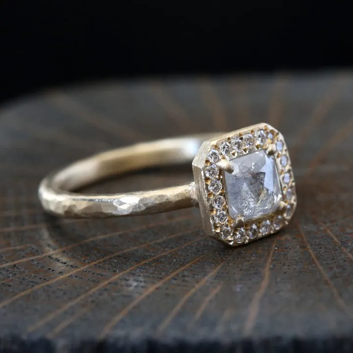 0.57ct  Icy grey diamond ring