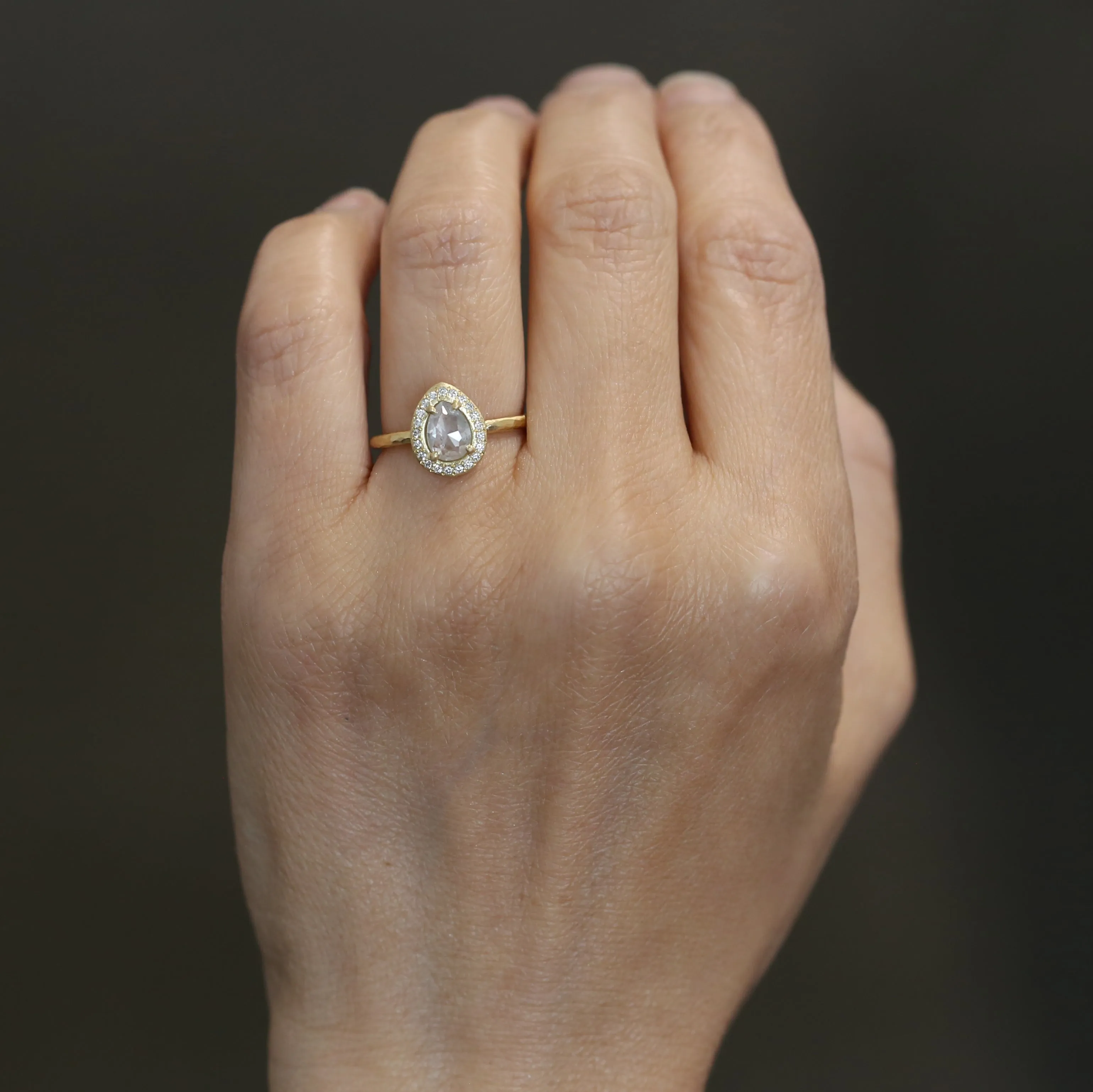 0.94ct icy Grey diamond ring