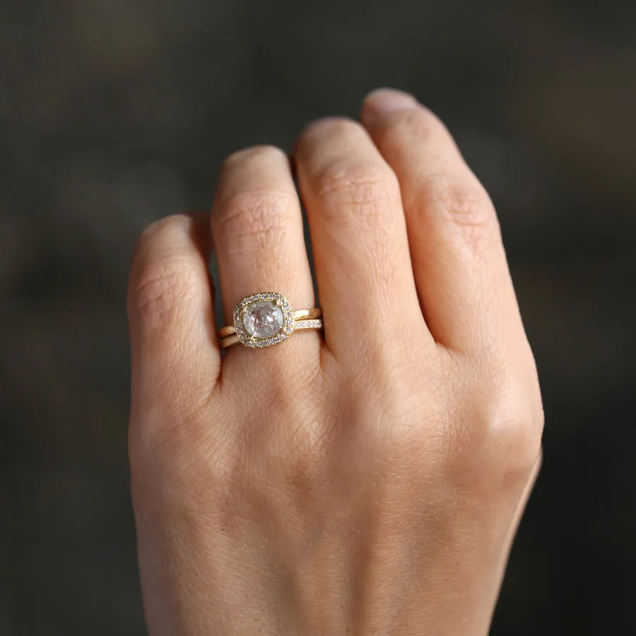1.24ct Icy grey diamond ring