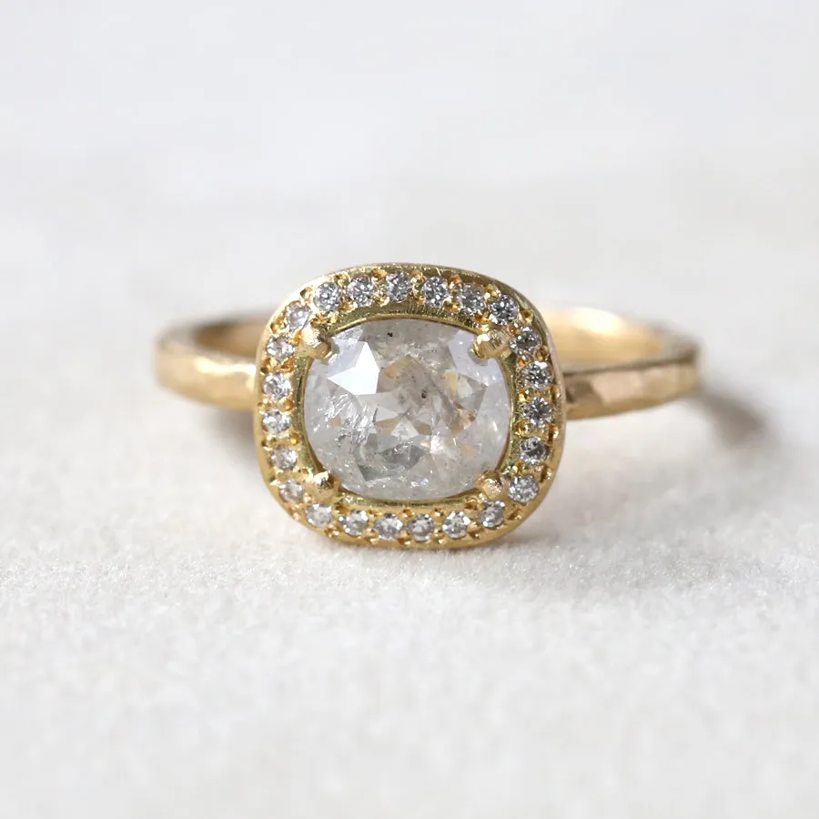 1.24ct Icy grey diamond ring