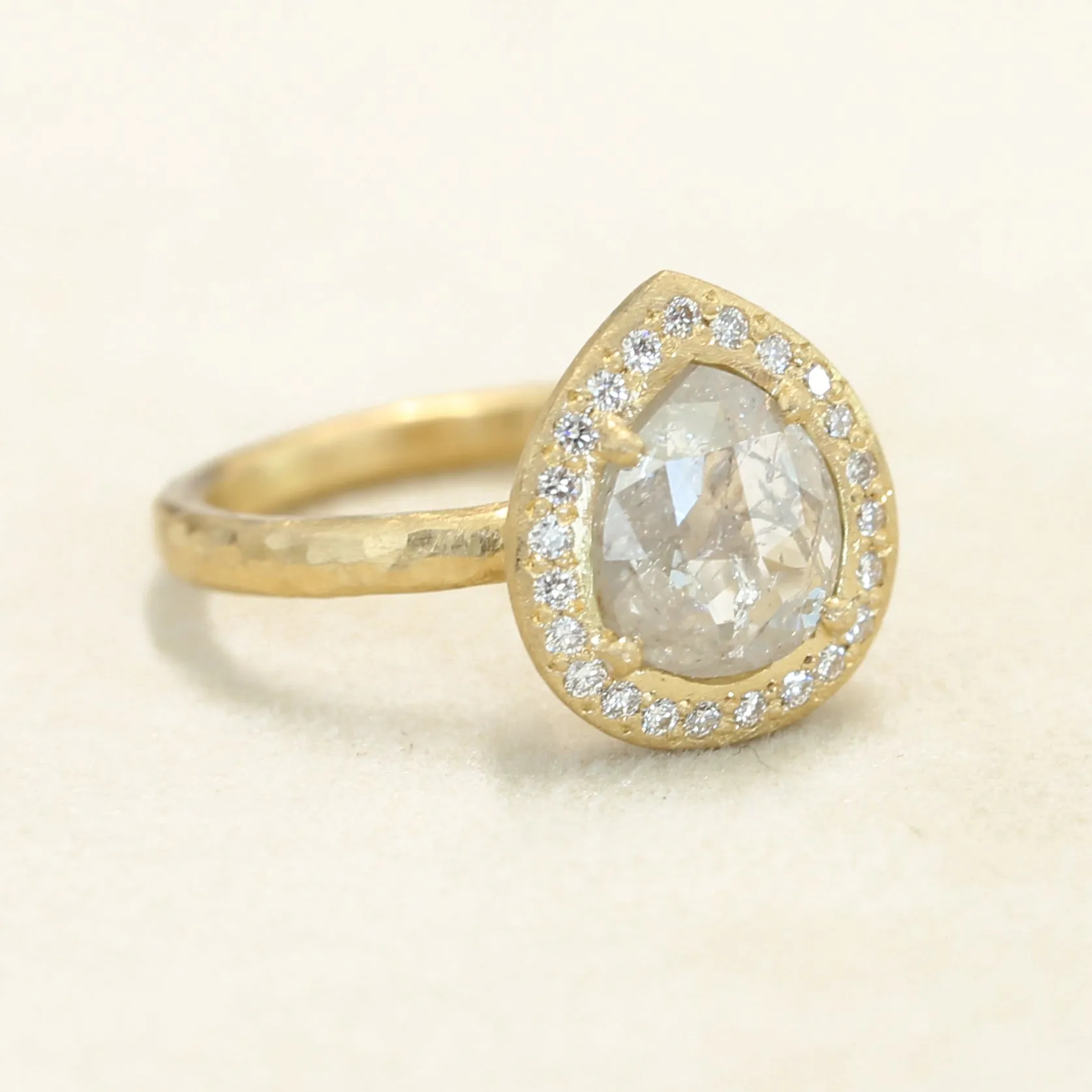 1.38ct icy Grey diamond ring