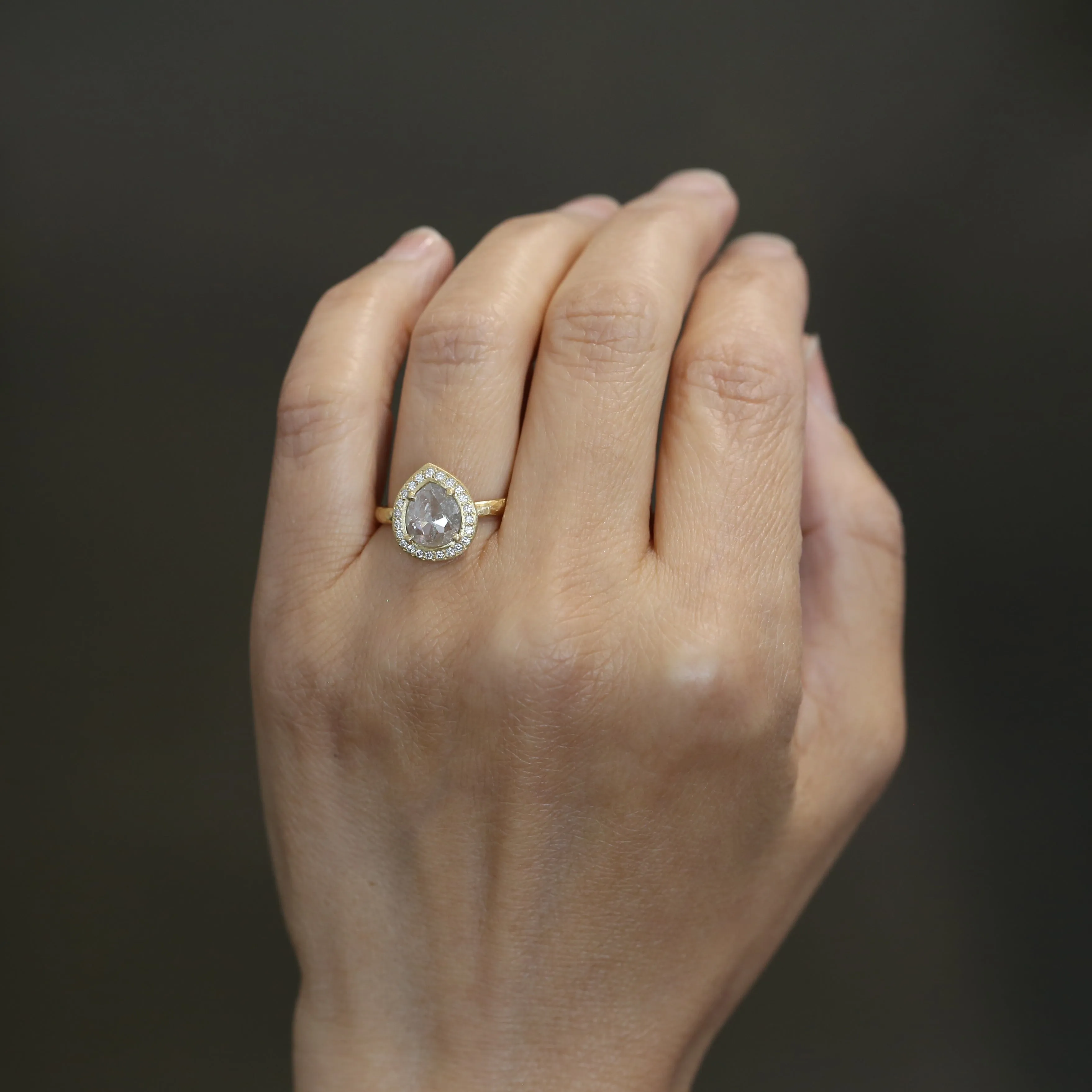 1.38ct icy Grey diamond ring