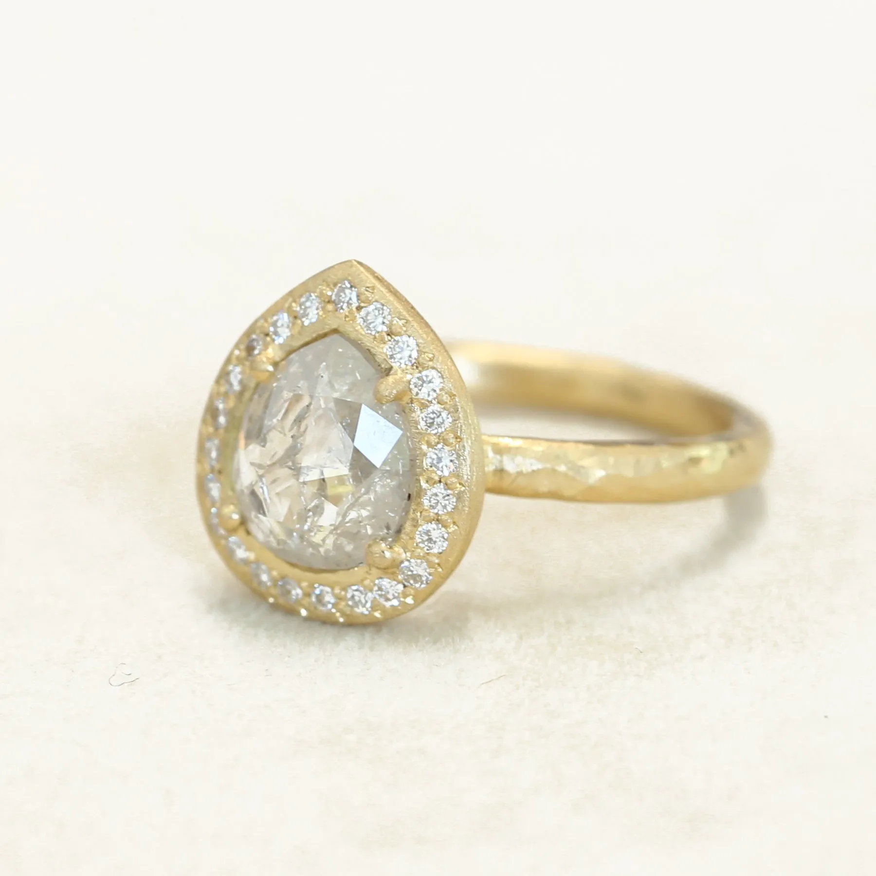 1.38ct icy Grey diamond ring