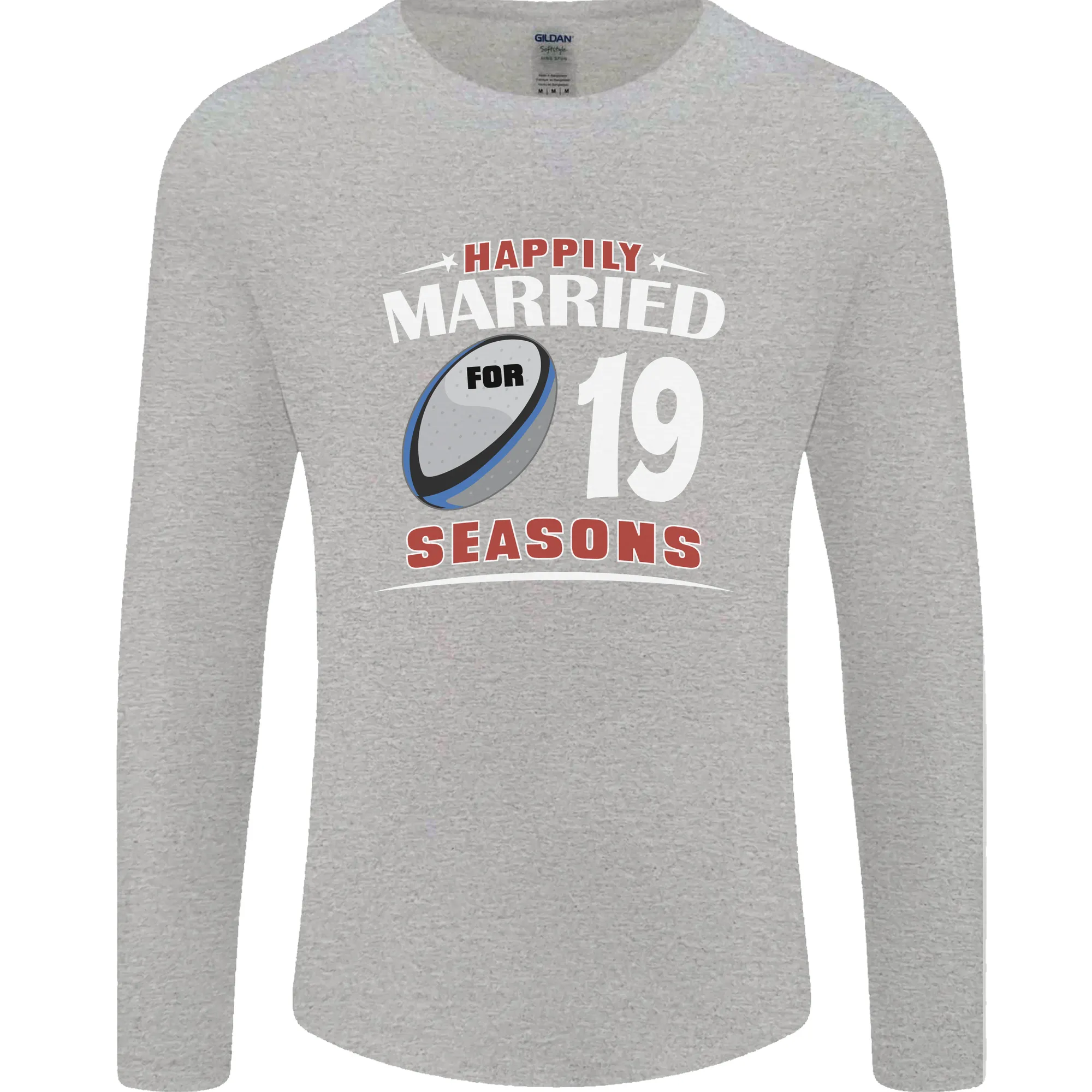 19 Year Wedding Anniversary 19th Rugby Mens Long Sleeve T-Shirt