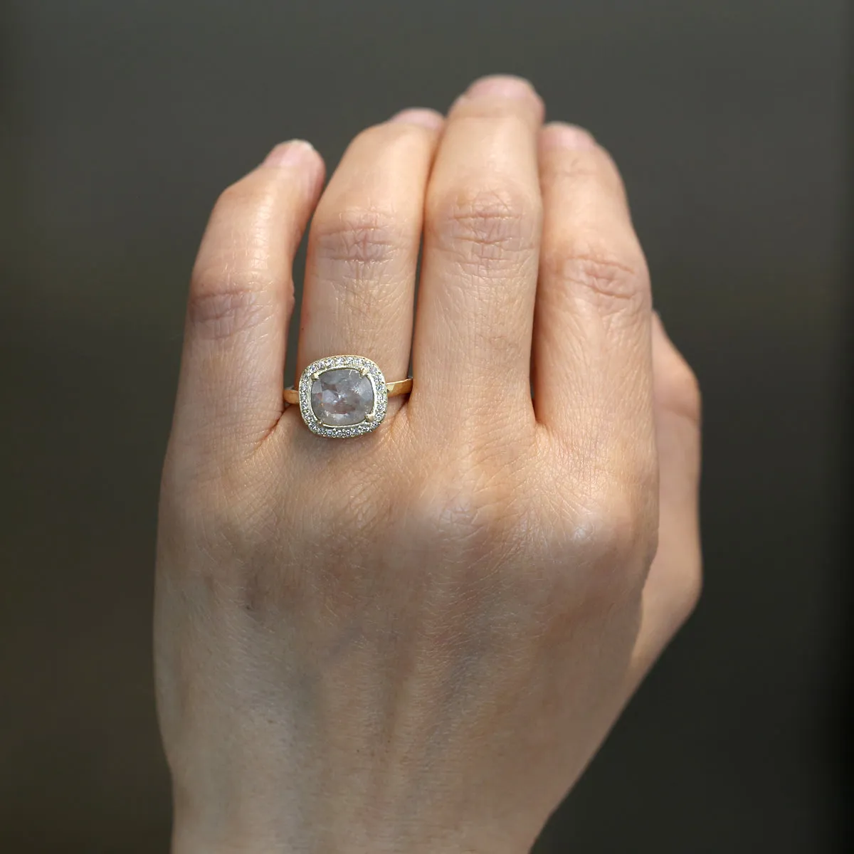2.28ct grey diamond ring