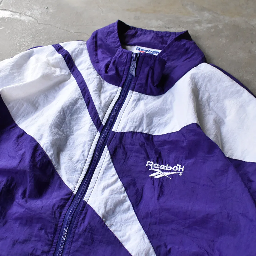 90’s Reebok ビッグロゴ！ 裏地付き ナイロン トラックジャケット 240922