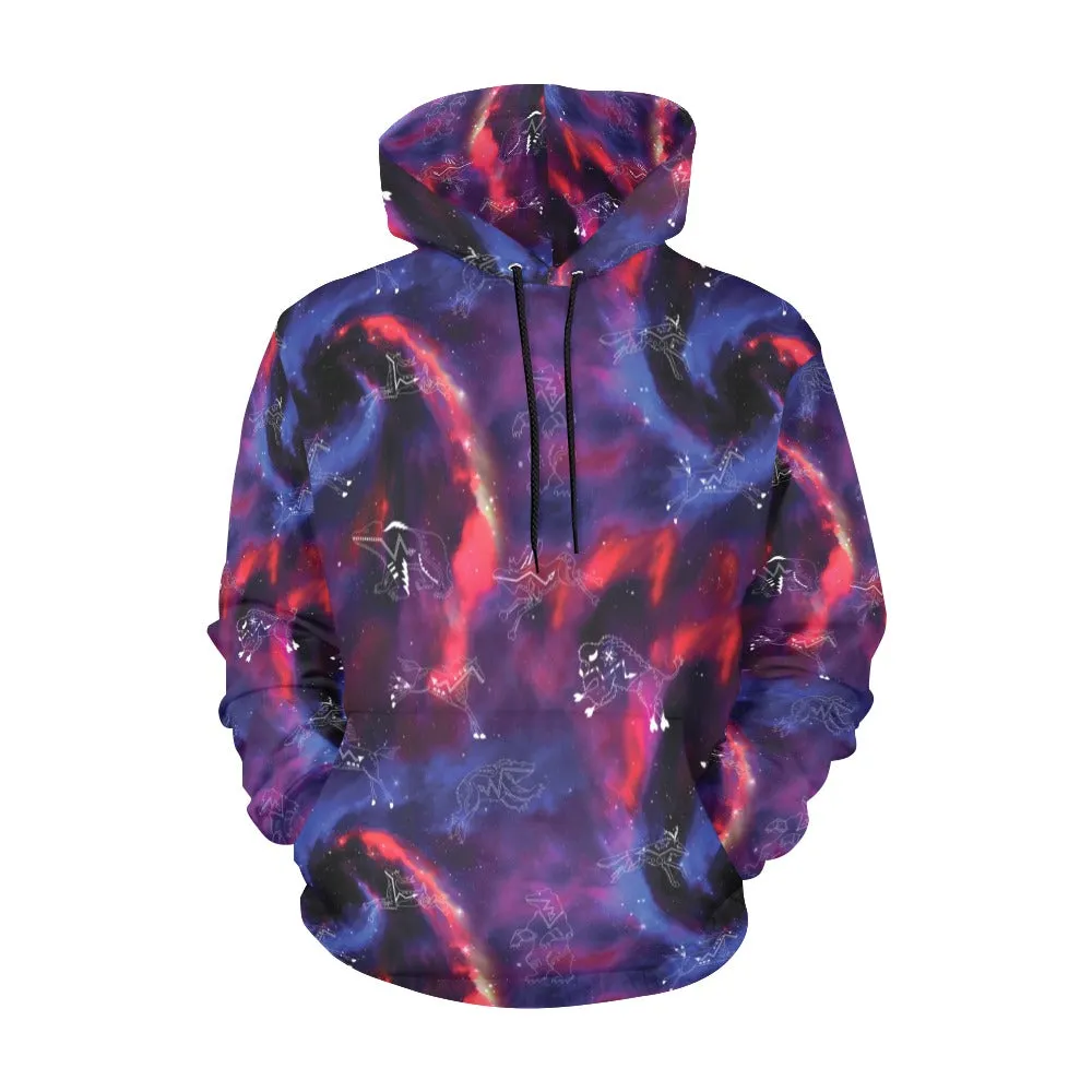 Animal Ancestors 3 Blue Pink Swirl Hoodie for Men (USA Size)
