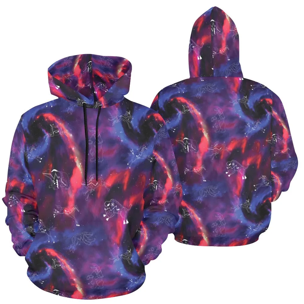 Animal Ancestors 3 Blue Pink Swirl Hoodie for Men (USA Size)