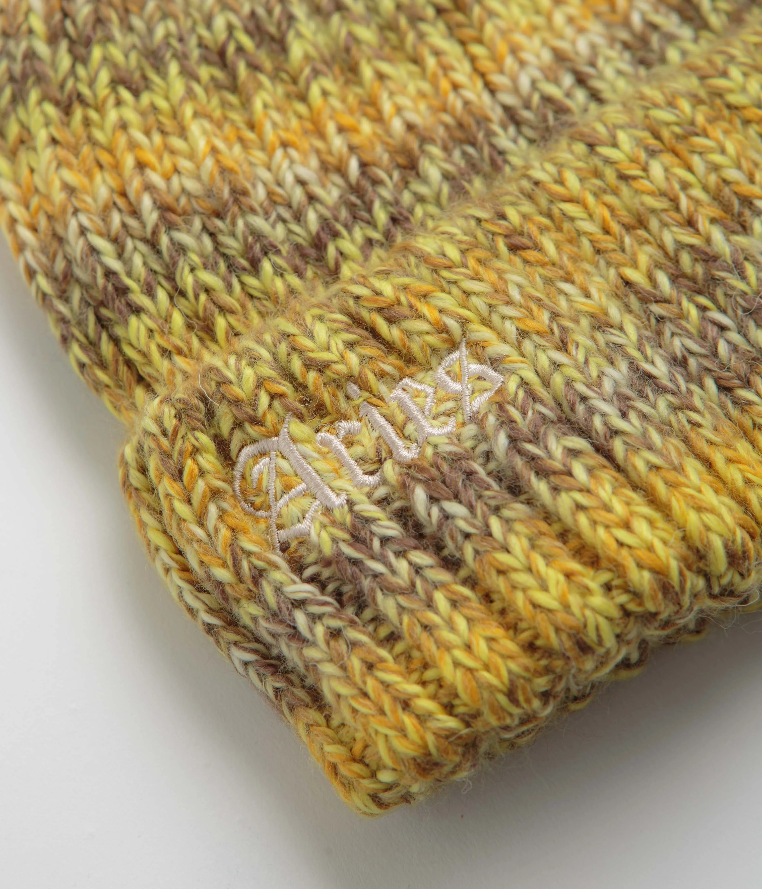 Aries Rib Knit Space Dye Beanie - Lime