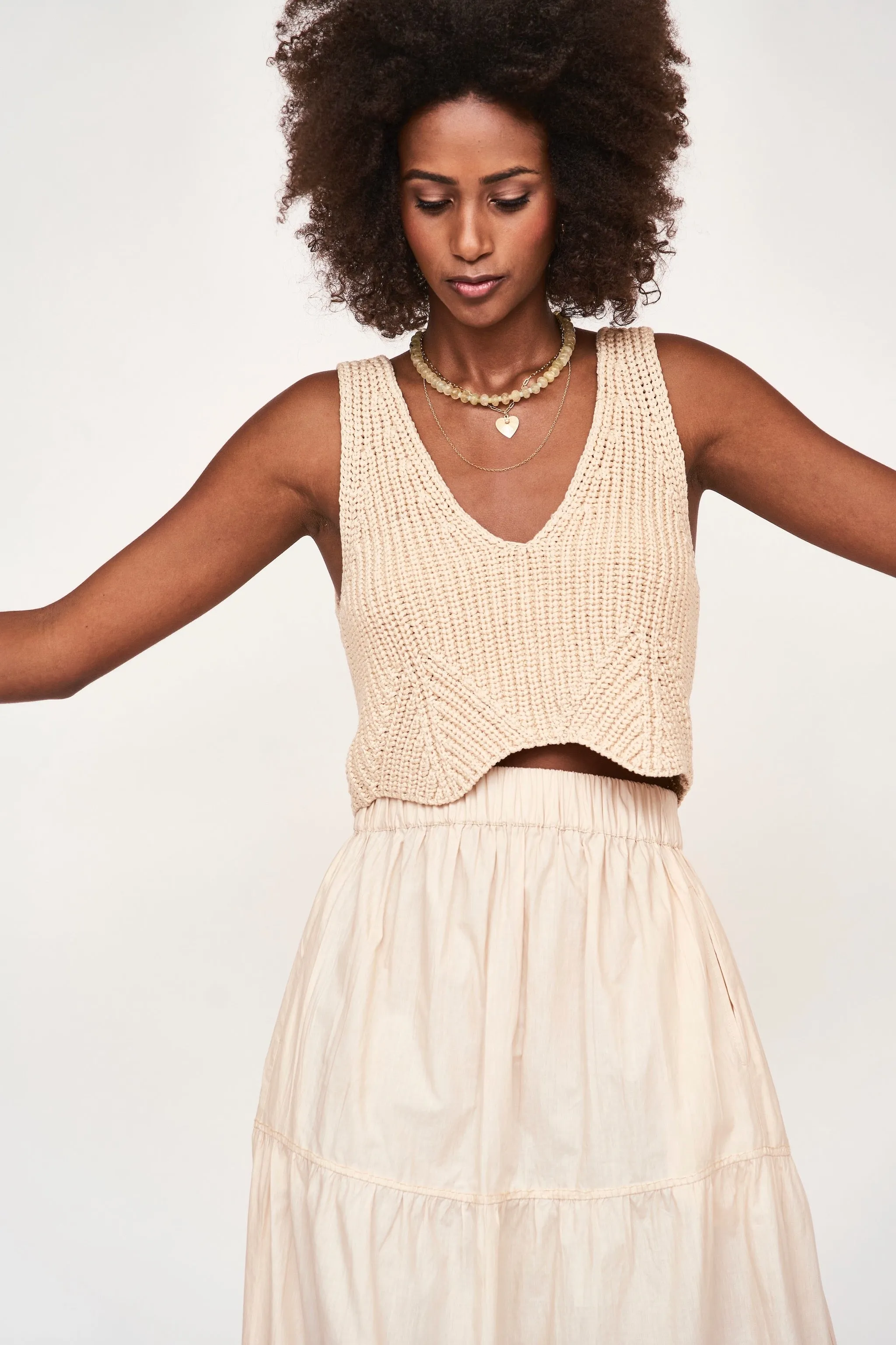 Arles Knit Tank in Shell