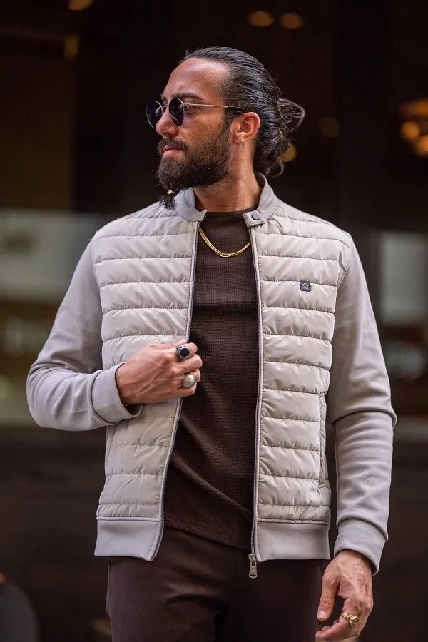 Beige Slim Fit Zipper Coat by gentwith