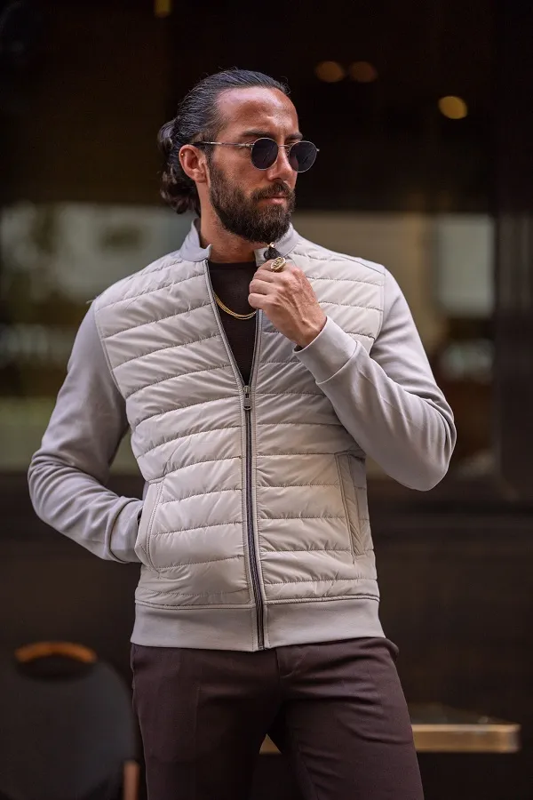Beige Slim Fit Zipper Coat by gentwith