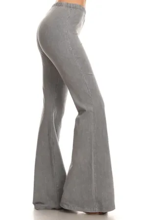 Bell Bottoms Denim Colored Yoga Pants Light Gray