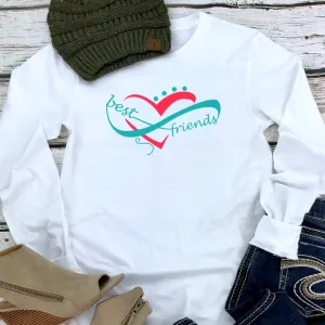 Best Friends Infinity White Long Sleeve Tee