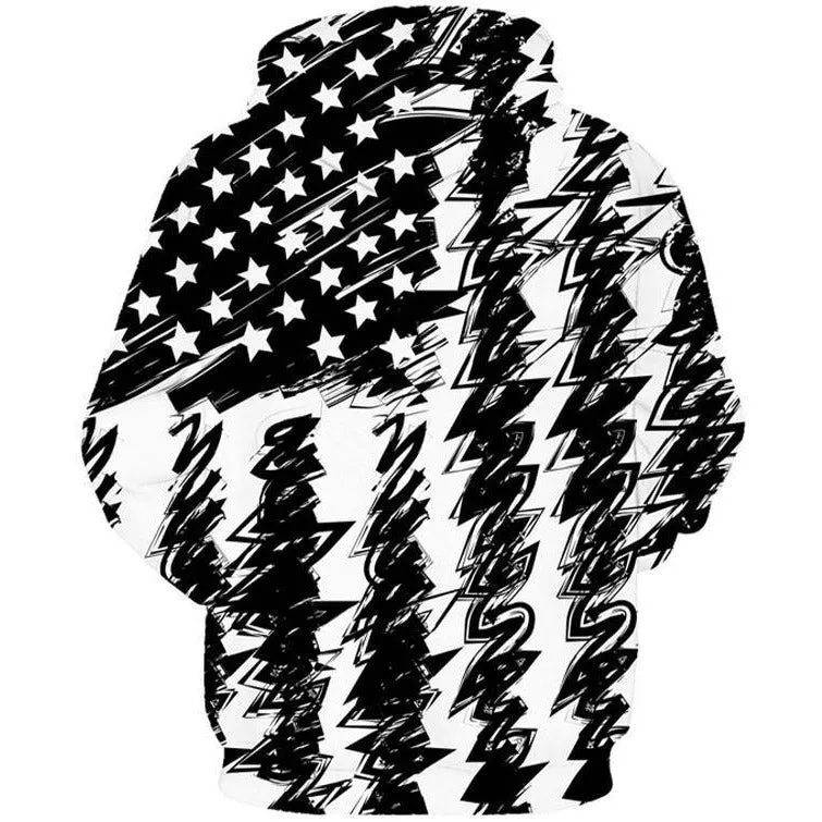 Black And White US Flag