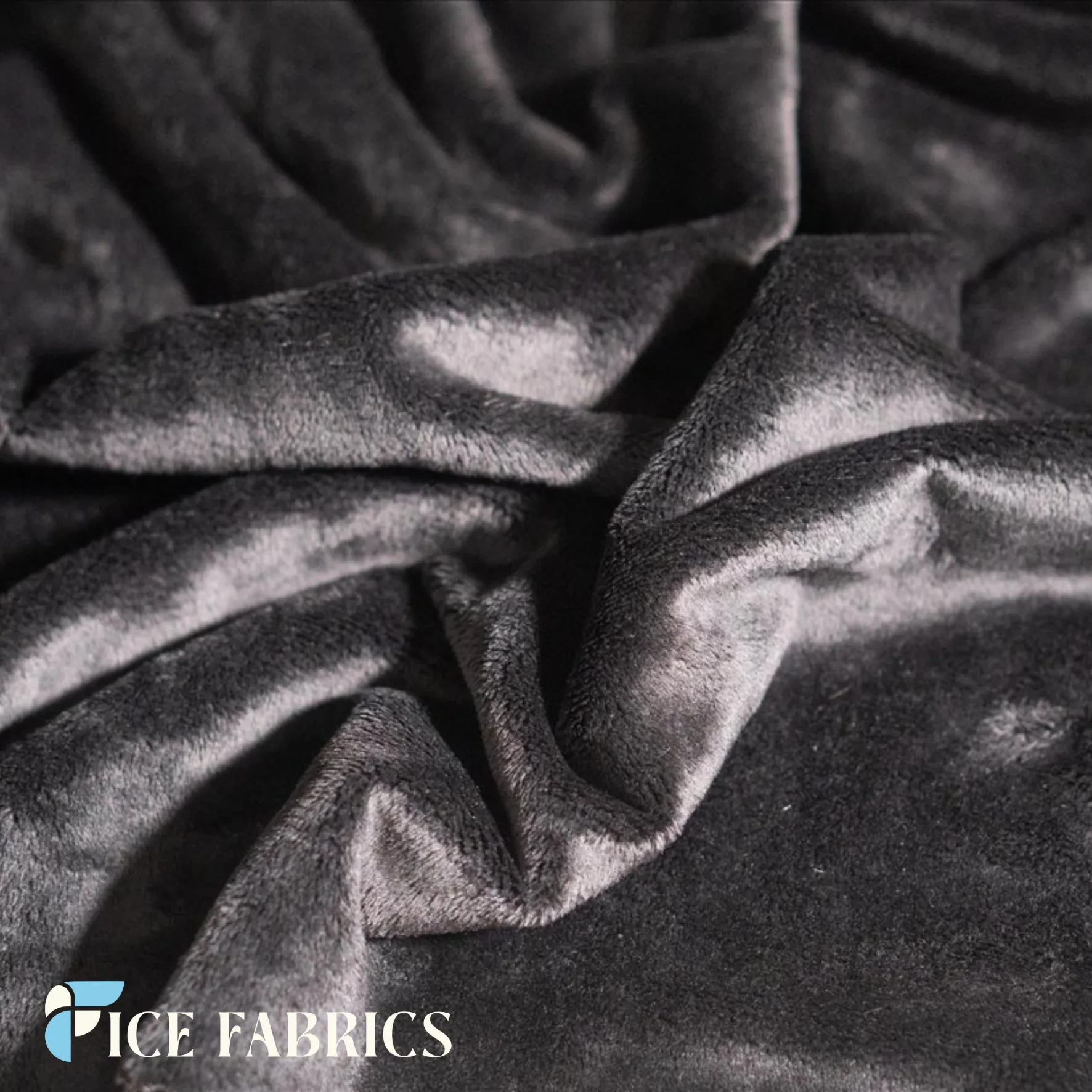 Black New Colors 3mm Thick Faux Fur Soft Minky Fabric