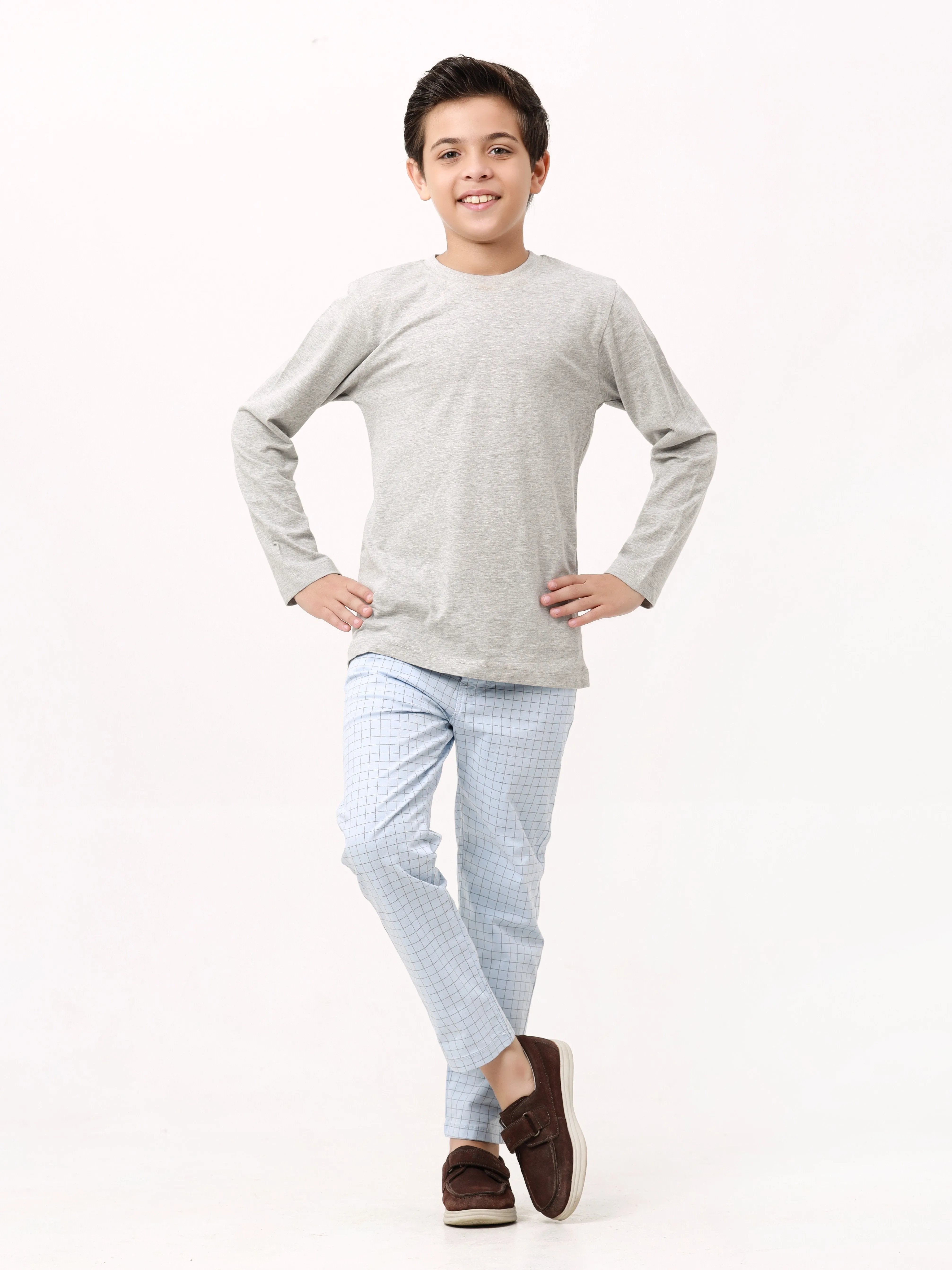 Boy's Sky Blue Chino Pant - EBBCP23-009