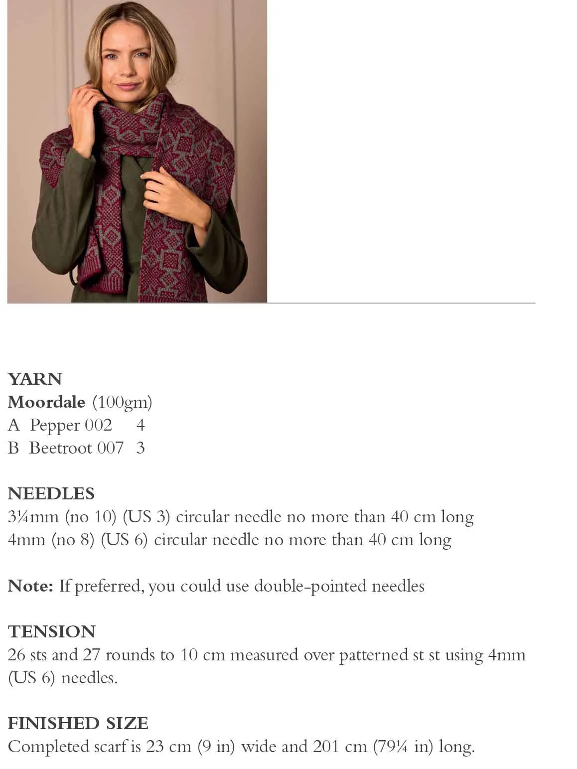Bright Star Scarf by Martin Storey in Rowan Moordale - Digital Version