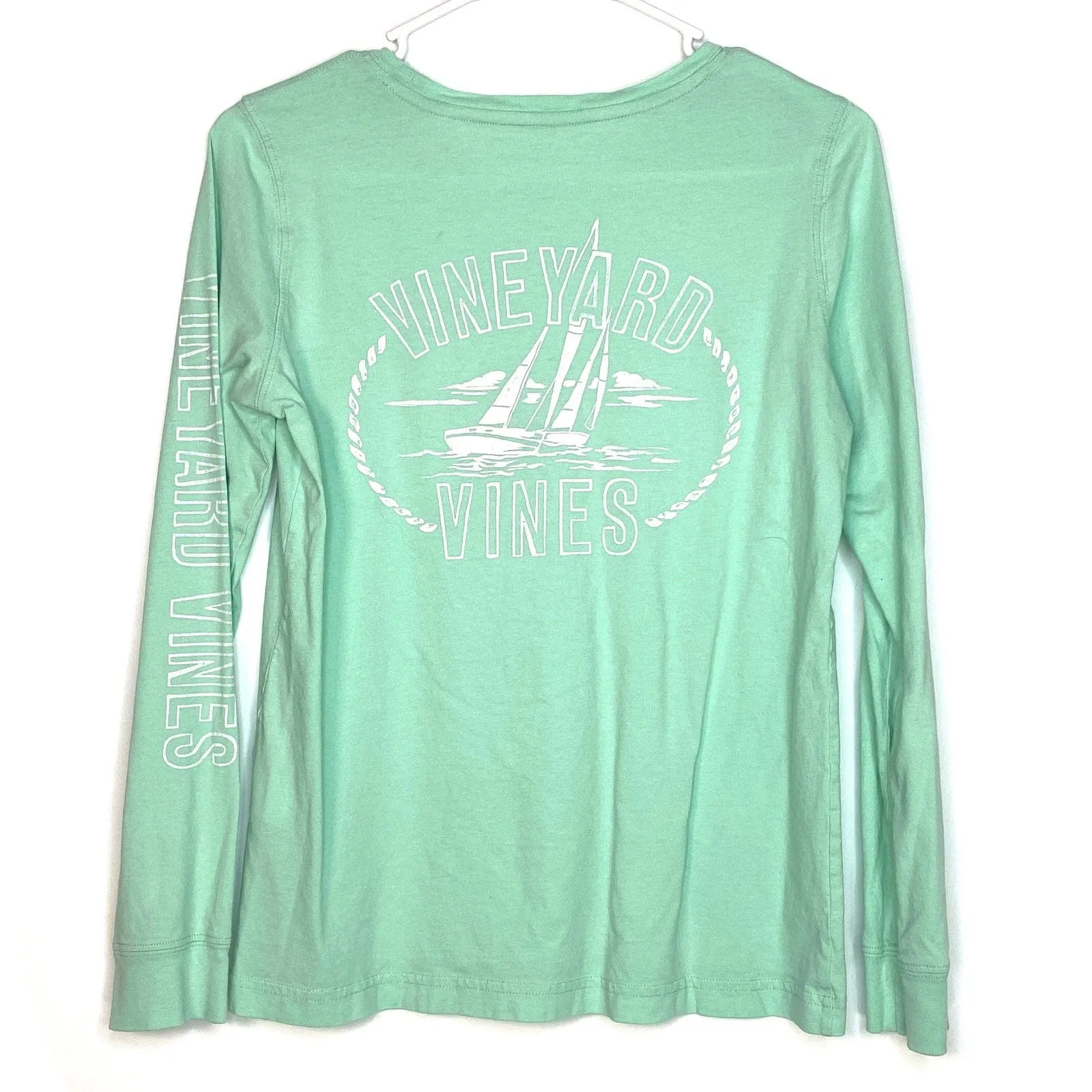 Captivating Vineyard Vines Womens T-Shirt Mint Green Long Sleeve XS