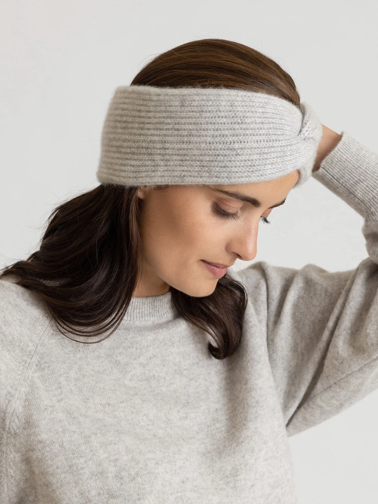 Cashmere head band "Freya" - light grey