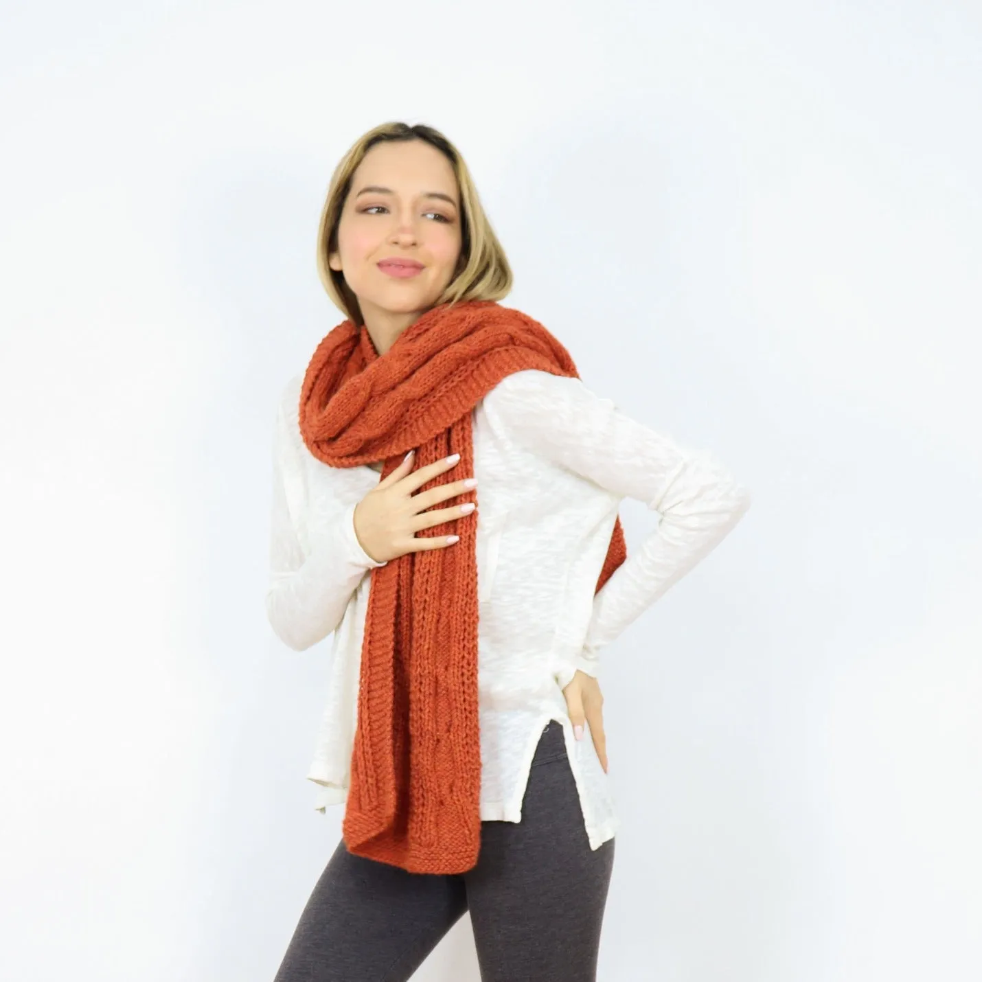 Chunky Cables Alpaca Blend Scarf