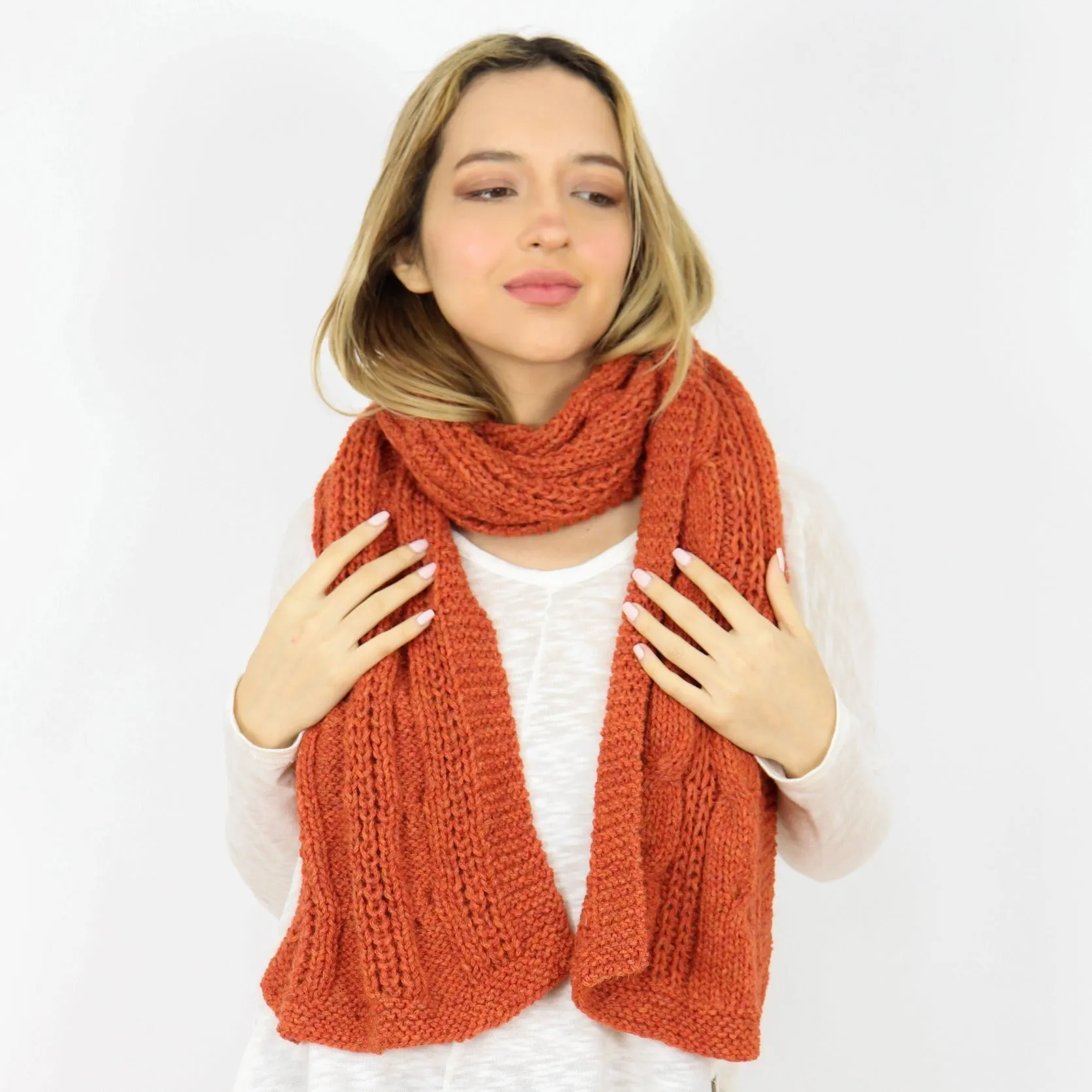 Chunky Cables Alpaca Blend Scarf
