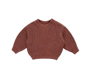 Chunky Knit Sweater - Cranberry
