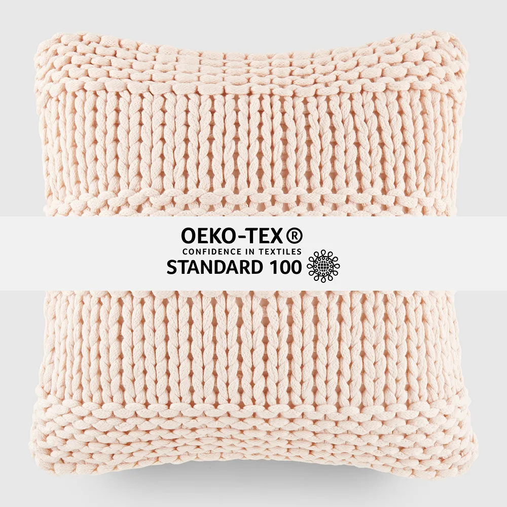 Chunky Knit Throw Pillow Cover and Insert