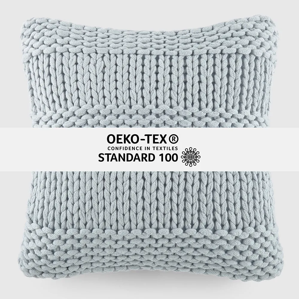 Chunky Knit Throw Pillow Cover and Insert