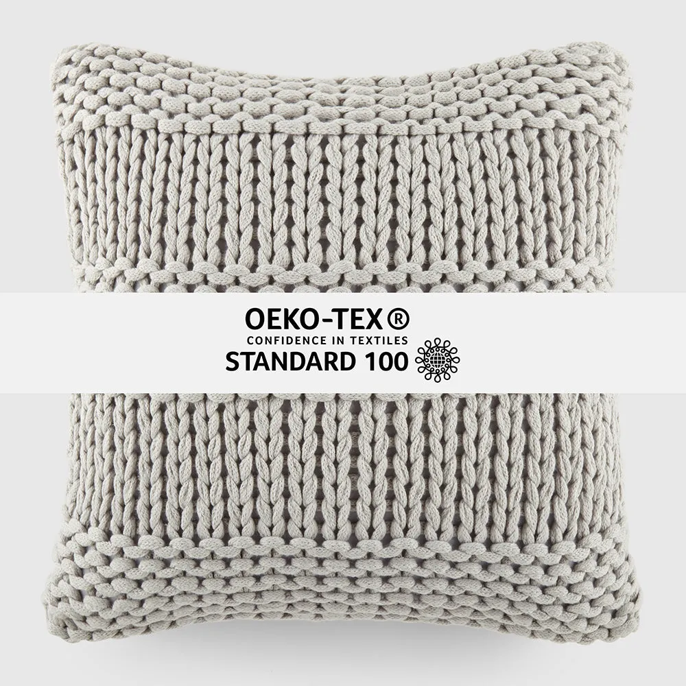 Chunky Knit Throw Pillow Cover and Insert