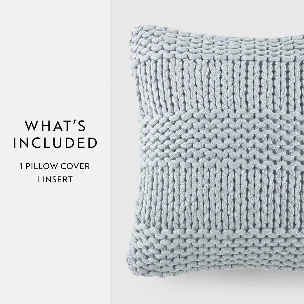 Chunky Knit Throw Pillow Cover and Insert