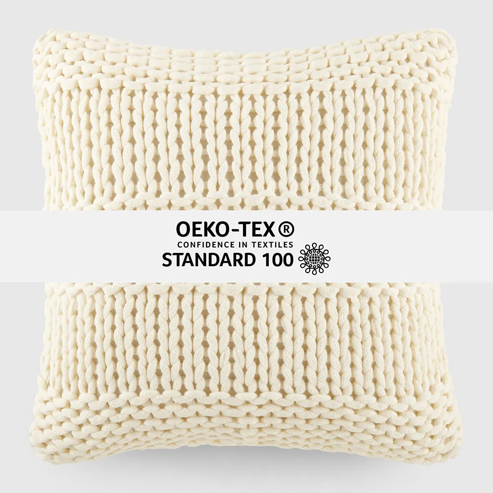 Chunky Knit Throw Pillow Cover and Insert