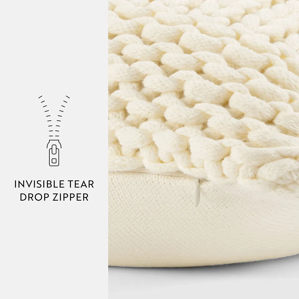 Chunky Knit Throw Pillow Cover and Insert