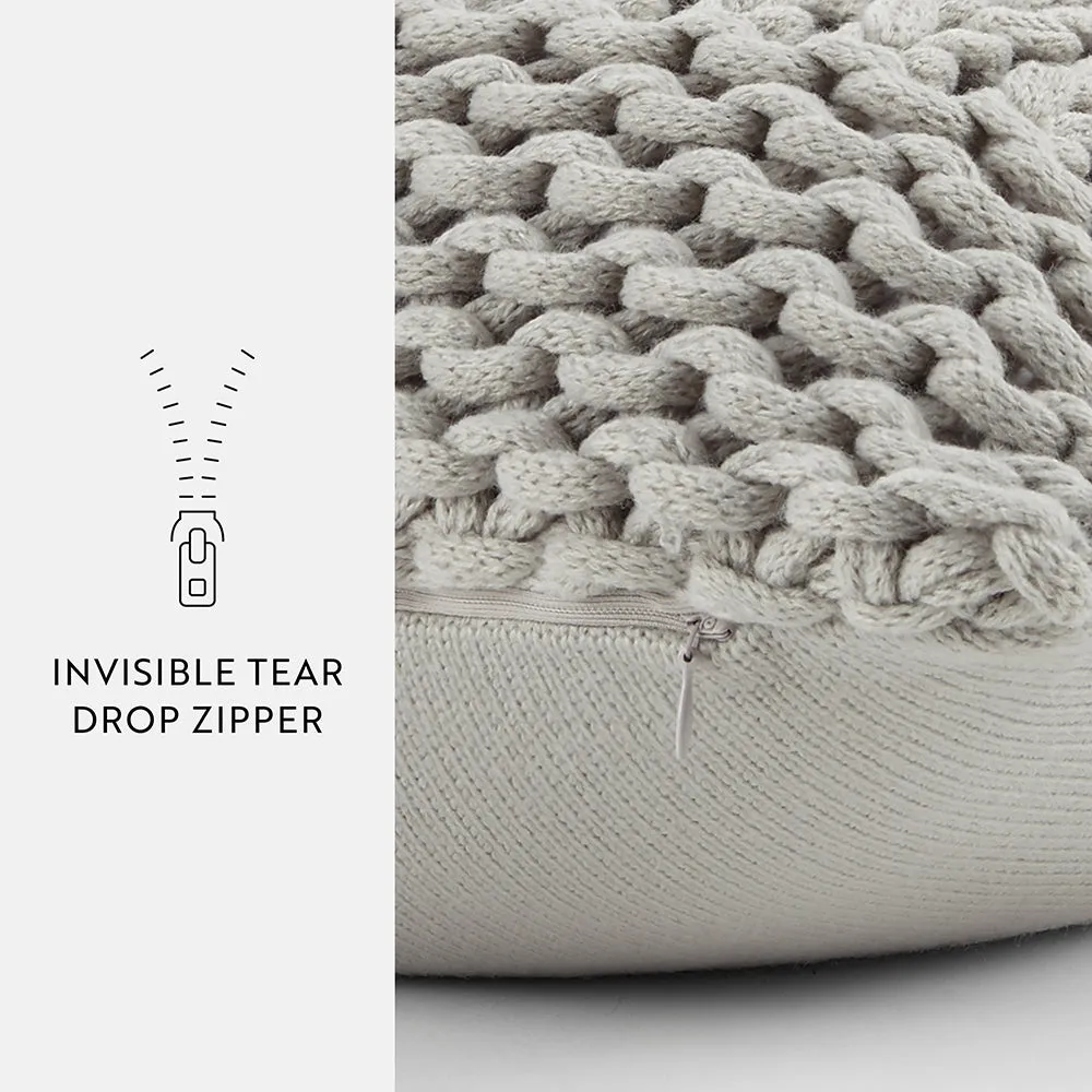 Chunky Knit Throw Pillow Cover and Insert