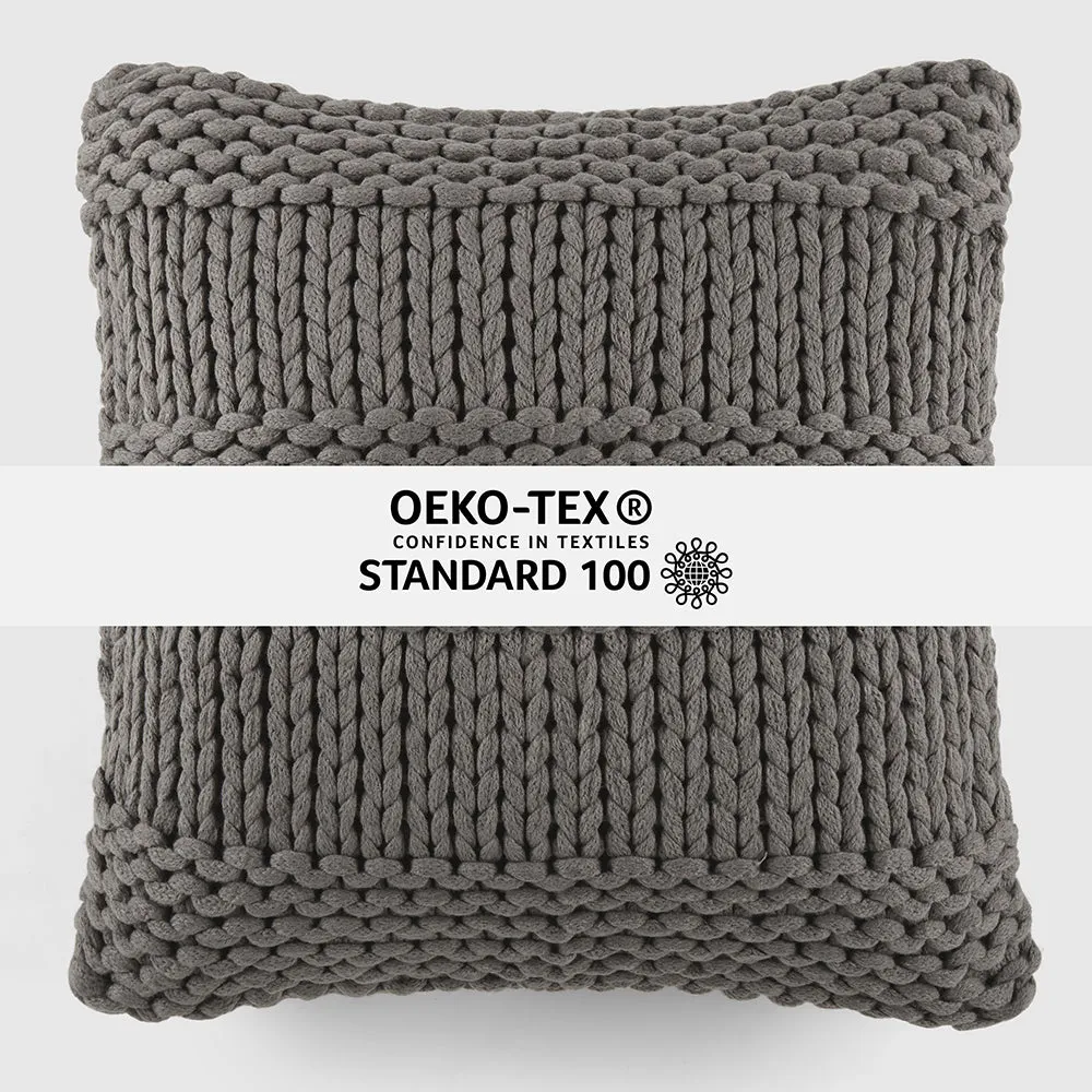 Chunky Knit Throw Pillow Cover and Insert