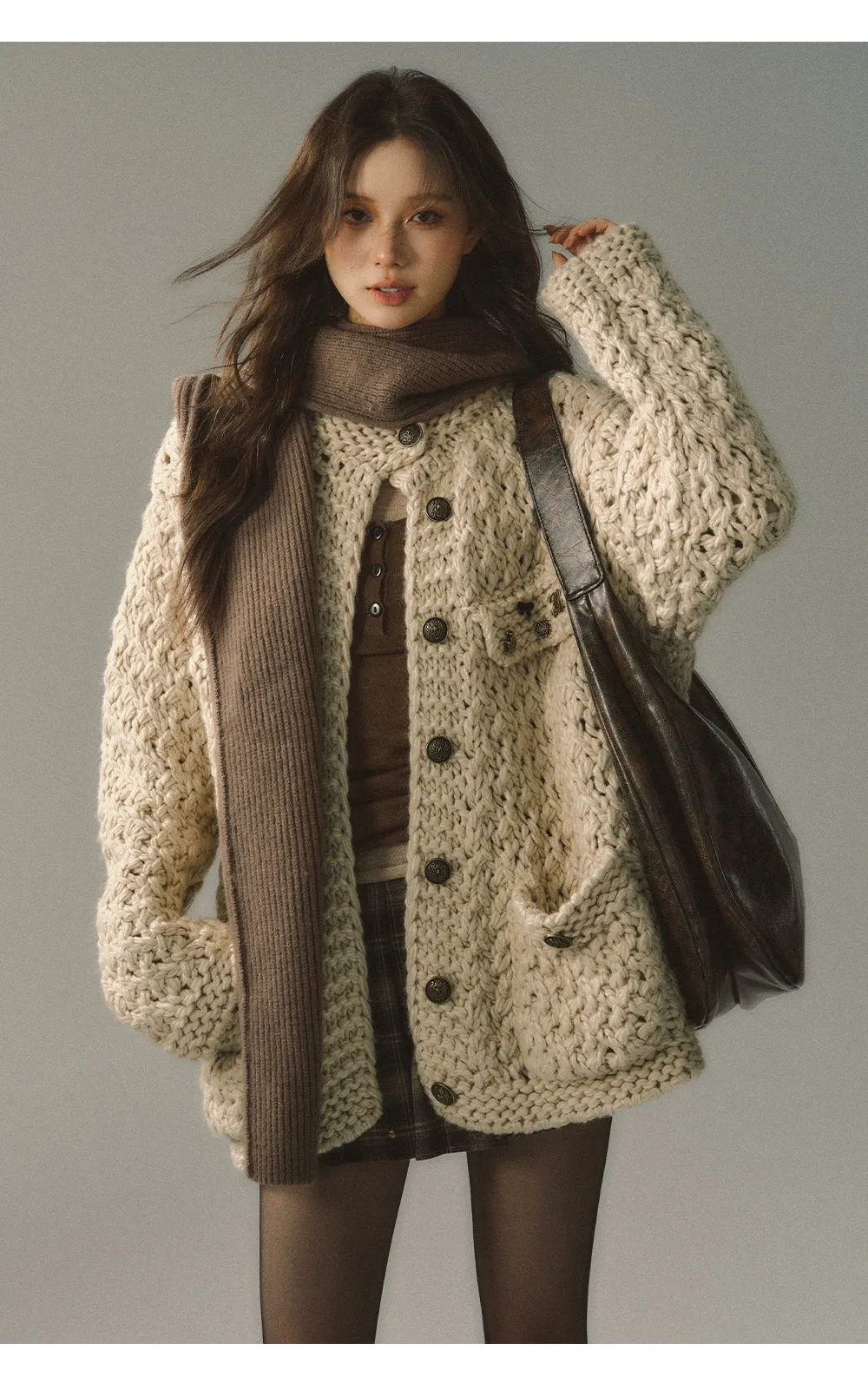 Chunky Yarn Knit Cardigan