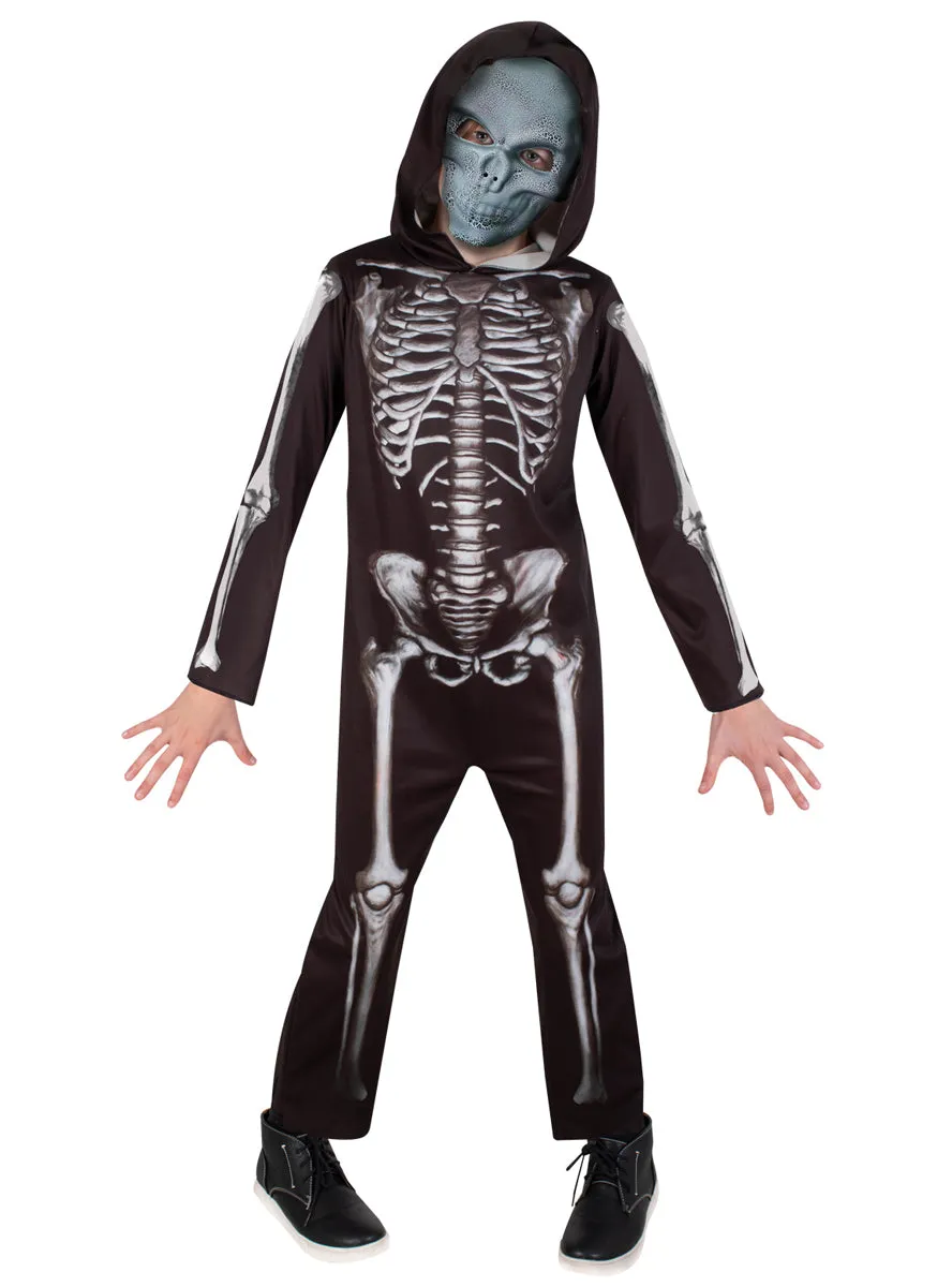 Classic Skeleton Boys Hooded Halloween Costume