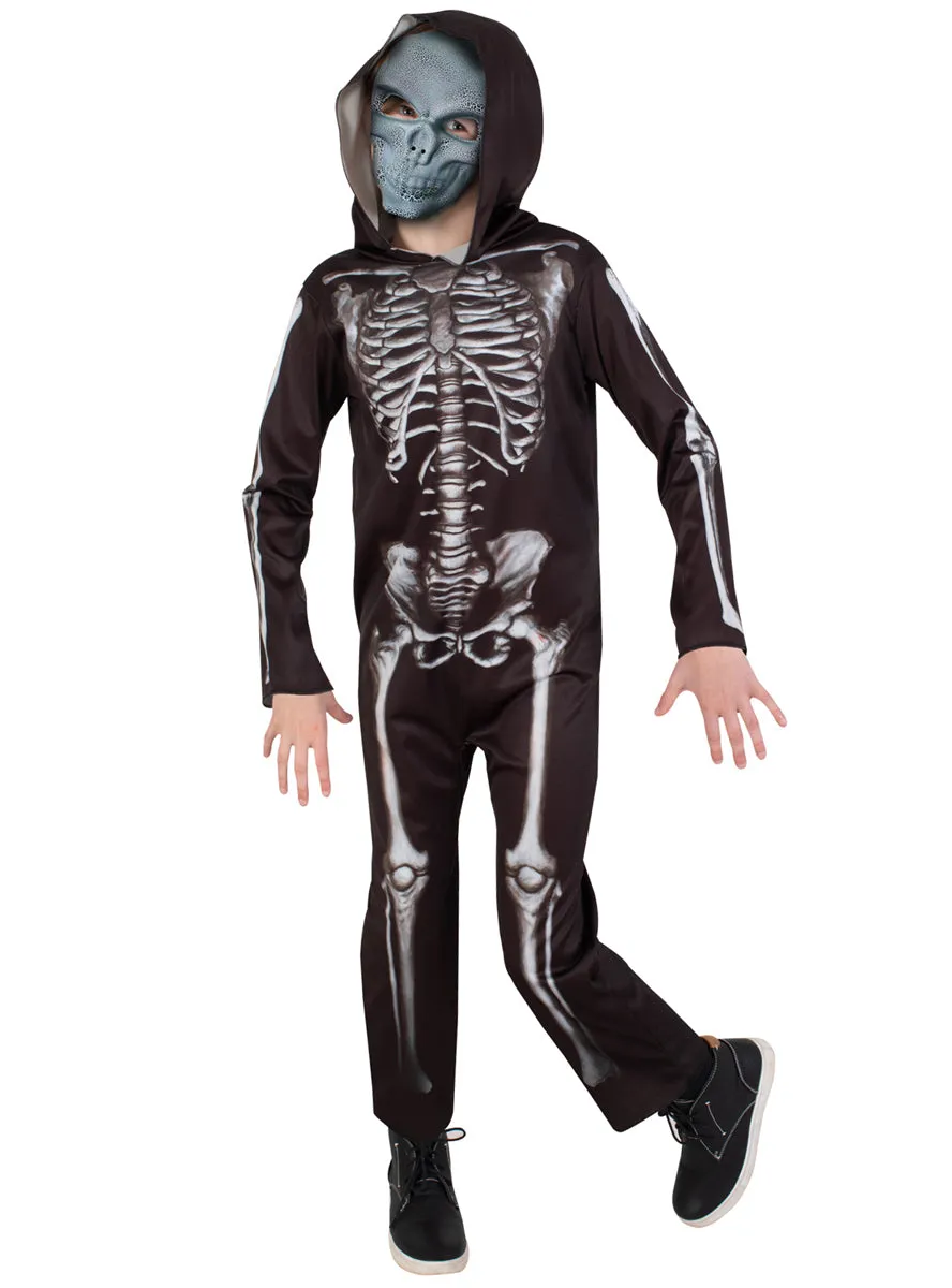 Classic Skeleton Boys Hooded Halloween Costume