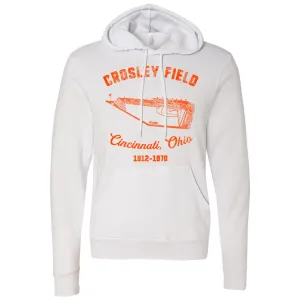 Crosley Field Pullover Hoodie | Crosley Field White Orange Print Pullover Hoodie