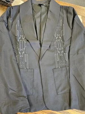CRUEL GIRL BLACK AND GREY AZTEC BLAZER