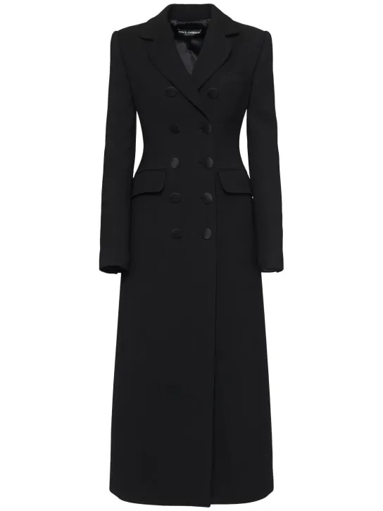 Dolce&amp;Gabbana   Double breast crepe long coat 