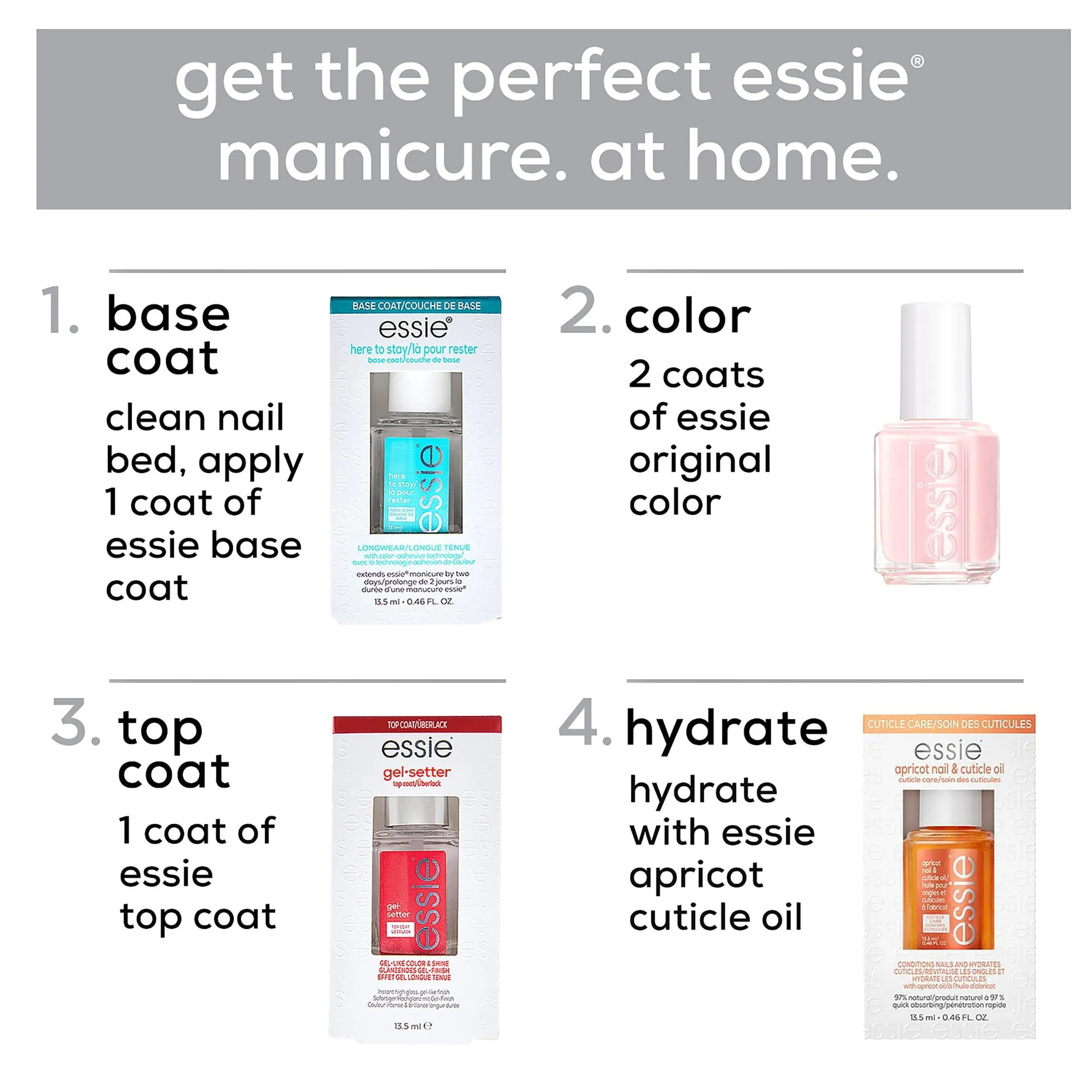 essie Nail Polish, Speed Setter Top Coat, Clear, 0.46 fl oz Bottle