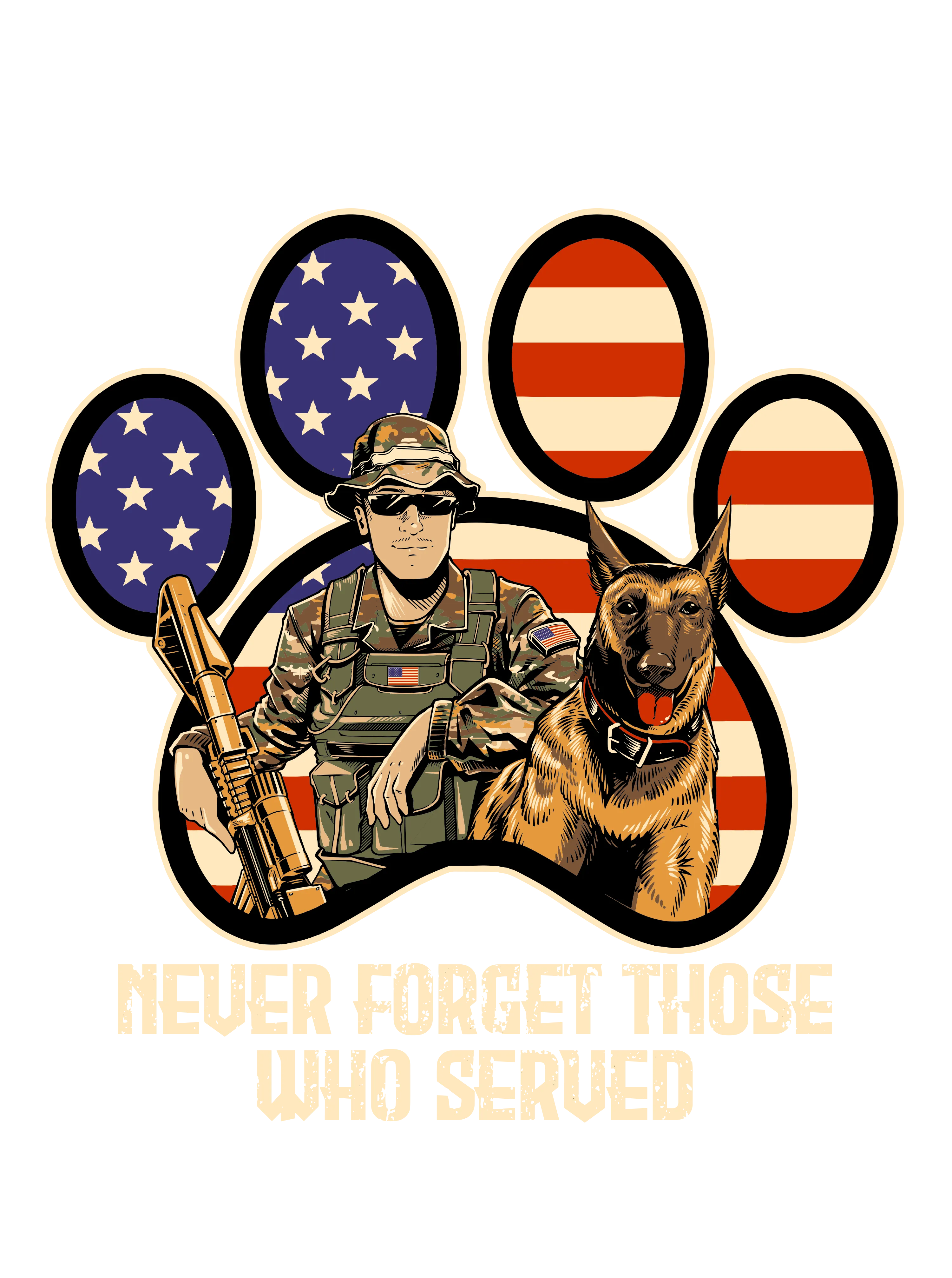 Freedom Pawz - Military Green (Adult Short Sleeve T-Shirt)
