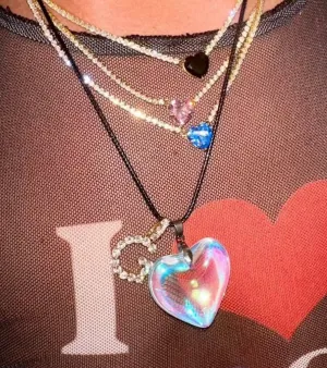 FROSTY Y2K BUBBLE HEART NECKLACE