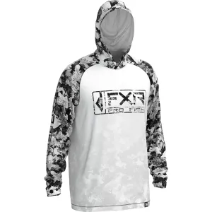 FXR  Mens White Camo White Derby Air UPF Pullover Hoodie Hoody Sunshield