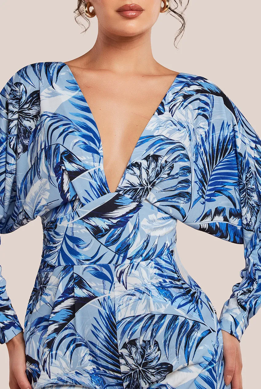 Goddiva Tropical Print Jumpsuit