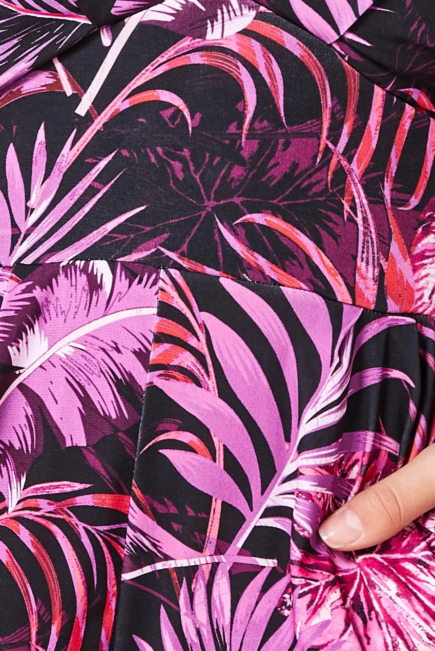 Goddiva Tropical Print Jumpsuit