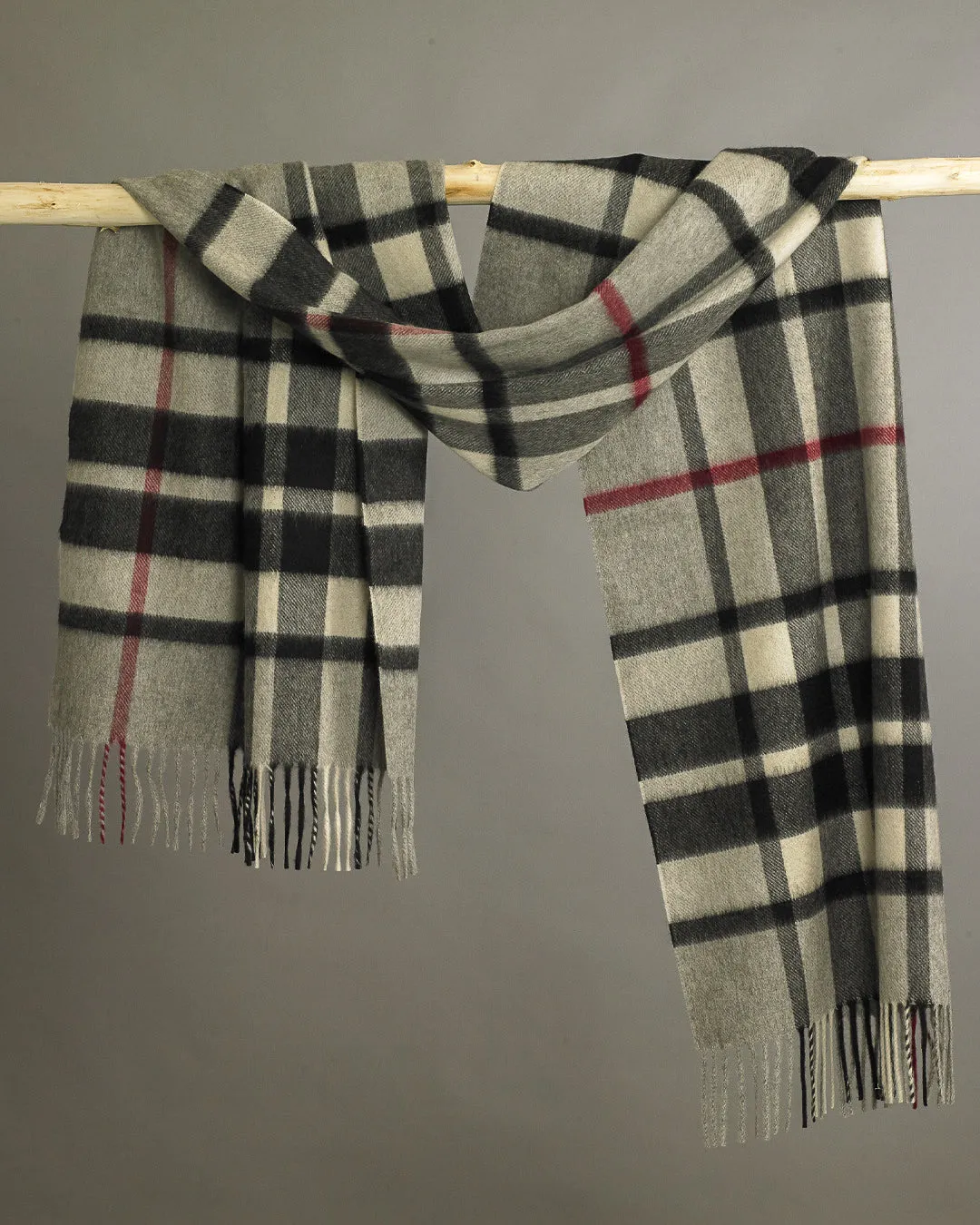 Grey Thomson Tartan Cashmere Extra Wide Scarf