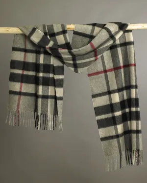 Grey Thomson Tartan Cashmere Extra Wide Scarf