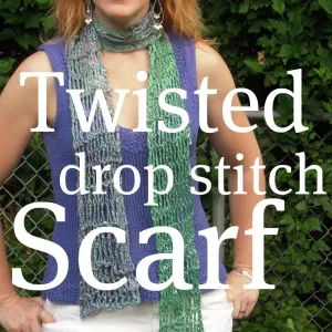 Handspun Twisted Drop Stitch Scarf Pattern, Knitting Pattern for Handspun Yarn
